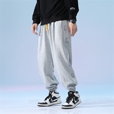 日系2024秋冬款个性卡通印花束脚运动休闲潮牌卫裤8803-P50控69图片