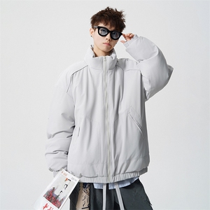 现货冬季美式休闲加厚雪山外套夹克立领纯色三防户外工装棉服