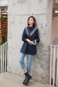 2021早秋新款衬衣韩版修身显瘦中长款,女装其它,蜜思优沫
