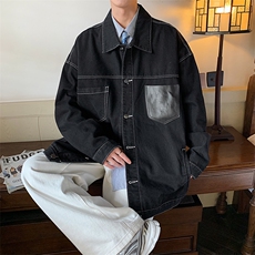 Wt2296-P58美式工装PU皮口袋牛仔夹克，男装夹克，星座1501-1