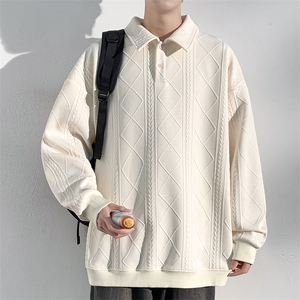 抖音2026春季高级感大码翻领polo衫长袖卫衣男W5022特P38控68图片