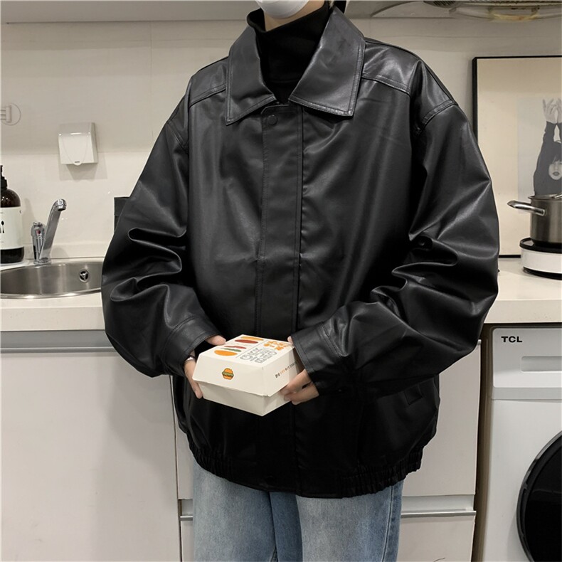 皮衣外套男款春秋潮流美式复古痞帅炸街宽松皮夹克JK06605-P68,男装夹克,星座308B-1