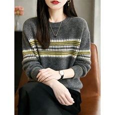 毛衣女冬季加厚外穿内搭套头圆领短款小个子时尚针织衫打底衫上衣，女装针织衫/毛衣，暖姿羊绒