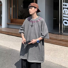夏季新款时尚潮男百搭宽松印花五分袖T恤TX104-P30，男装T恤，星座1109-3