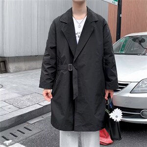 2022新款外套男韩版秋季风衣港风大衣男士宽松上衣服 W3714-P55图片