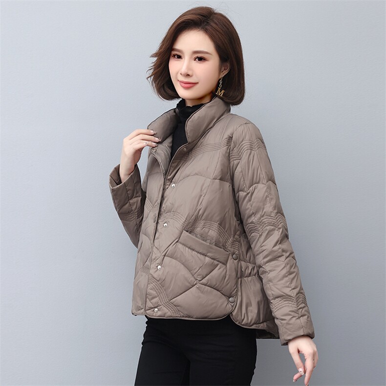 2022新款冬季保暖轻薄立领羽绒服女短款修身显瘦外套,女装羽绒服,依恋蒂丝