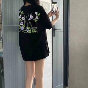 万针全刺绣工艺抖音得物高品质260克重磅纯棉双纱美式高街短袖T恤图片