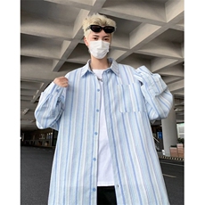气质衬衫ins潮流青春流行标准夏季潮原宿男慵懒，男装衬衫，星座716-4