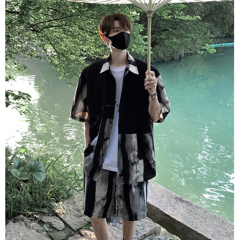 新中式套装TZ77797特P51衬衫CS77798特P33DK77055特P18套装控108,男装休闲套装,星座227-7