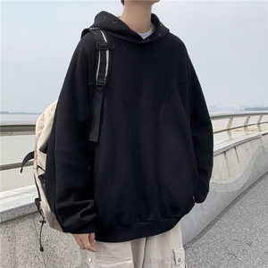 美式hiphop排扣卫衣男春秋季2025年上衣高街连帽外套潮牌~WY211图片
