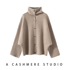 2025年秋季女士半高领开衫时尚百搭休闲花纱蝙蝠开衫,女装羊绒衫,戎美山, 2025年秋季女士半高领开衫时尚百搭休闲花纱蝙蝠开衫,女装羊绒衫,戎美山,