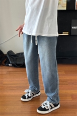 春夏季ins复古牛仔裤男直筒宽松潮牌痞帅裤子1809-P40限价79，男装牛仔裤，电商A178