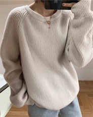 毛衣女套头秋冬宽松针织打底短款显瘦保暖羊毛衫，女装羊毛衫，恩泰羊绒