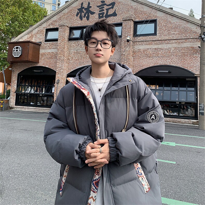 国潮国风开衫连帽棉服男秋冬季潮牌设计感宽松痞帅青少年棉衣外套,男装棉衣,星座102B-1