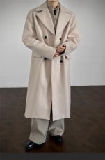 冬季加厚过膝长款毛呢大衣休闲韩版百搭休闲呢风衣外套，男装风衣，电商A430（原星座702）