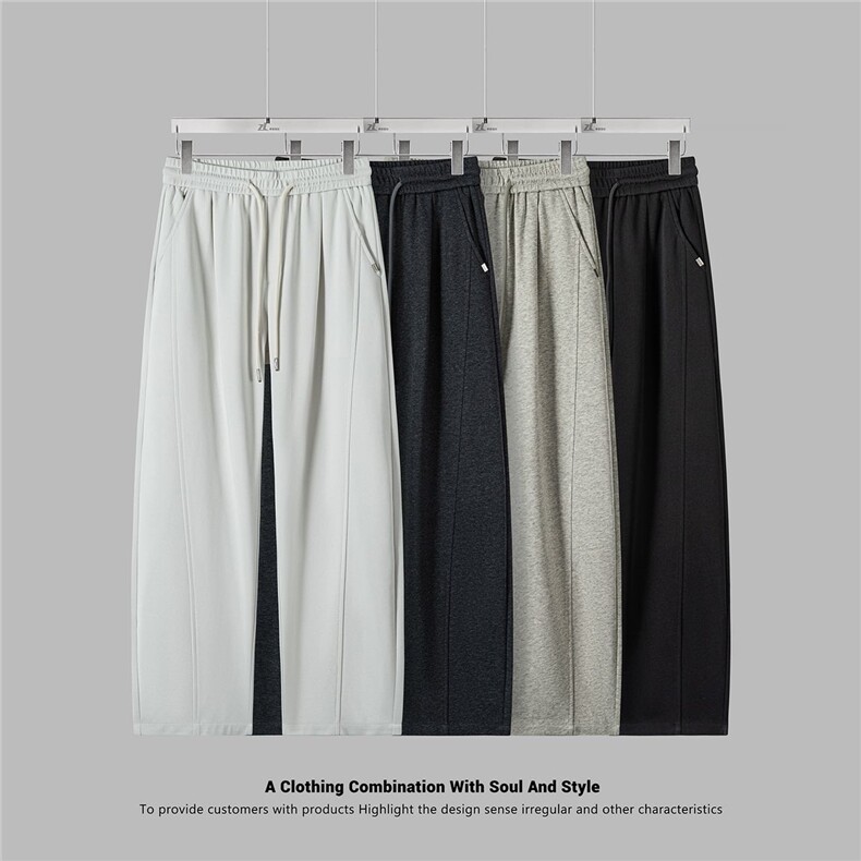 直筒透气舒适纯色休闲裤男宽松抽绳卫裤A329-K9901-P55，男装休闲裤，电商A329