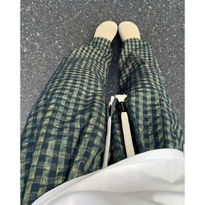 特批P35无差价2025夏季格子泡泡纱休闲纹理感大码休闲裤男K5936图片