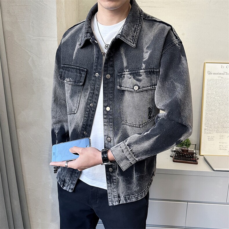 C317-59911-P145牛仔外套男2025春季新款时尚休闲百搭夹克，男装工装外套，电商C317