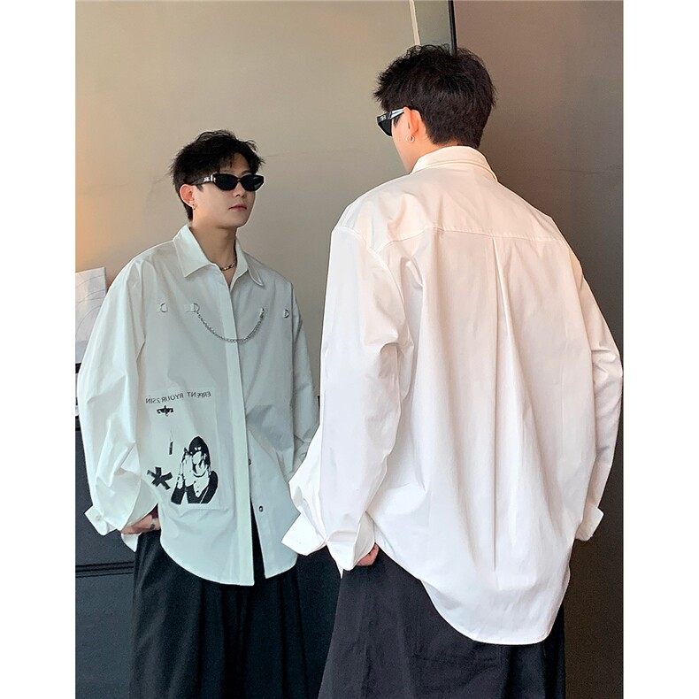 衬衫男长袖高级感春秋款拉链装饰设计感小众休闲韩版CS95-P58,男装衬衫,电商C307