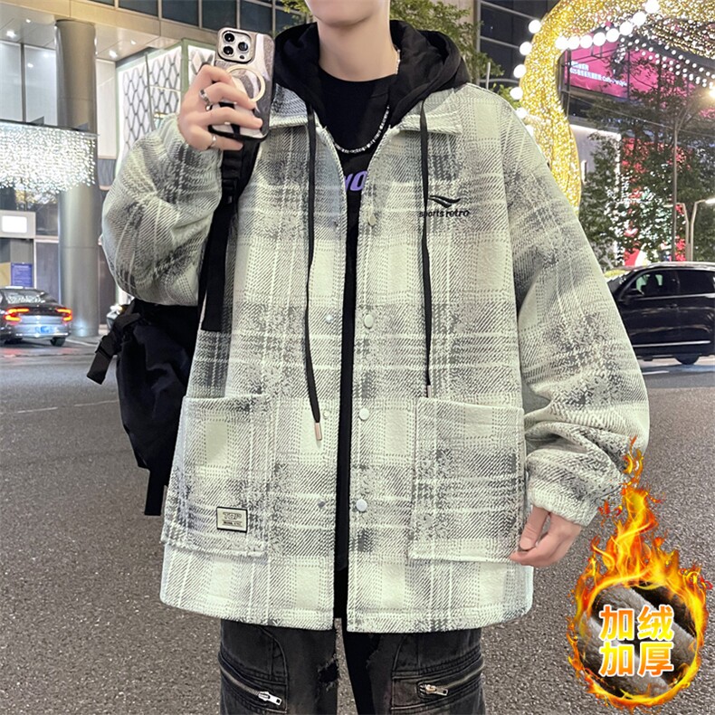 冬季青少年加厚外套男潮牌帅气雪尼尔连帽夹克学生棉衣V206-P110,男装夹克,星座509
