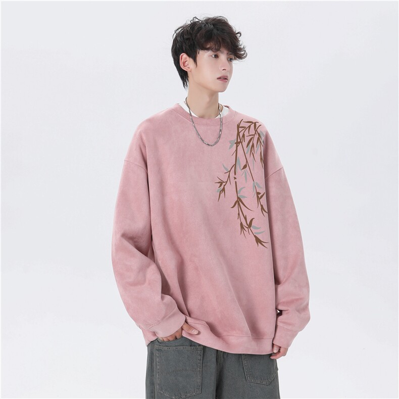 抖音得物高品质风麂皮绒宽松圆领卫衣wyjp262-特35控69,男装卫衣,星座605(原A050)