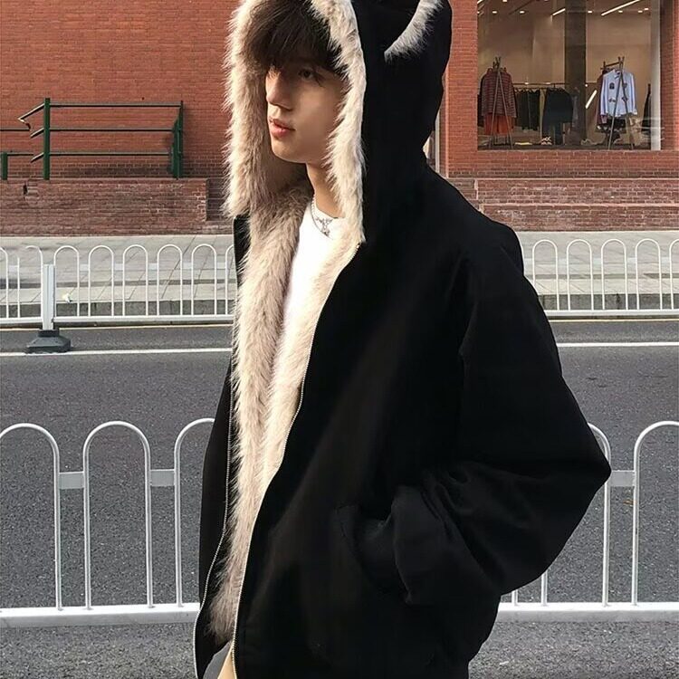 S411-P100美式复古短款毛领座山雕外套男款冬季cleanfit解构,女装短外套,电商B323A