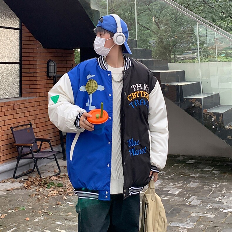 面料升级2022港风棒球服夹克棉衣男棉服女棉袄外套3313-P90控138,男装夹克,星座207