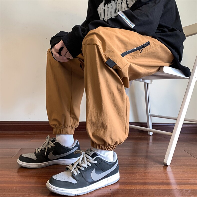 KP801P55港风工装休闲裤男宽松直筒束脚伞兵裤,男装休闲裤,星座1204-3