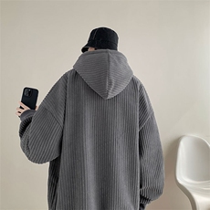 现货WY7890-P55加绒65高品质灯芯绒高质量连帽加绒加厚卫衣，男装卫衣，电商A059