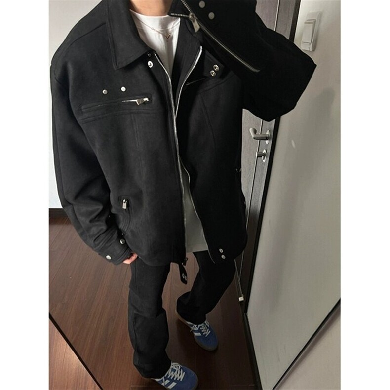 美式复古cleanfit解构外套男春秋高级感设计飞行员夹克WL2355-P78图片