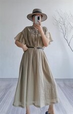 2022夏季显瘦连衣裙，女装连衣裙，仓沐麻衣