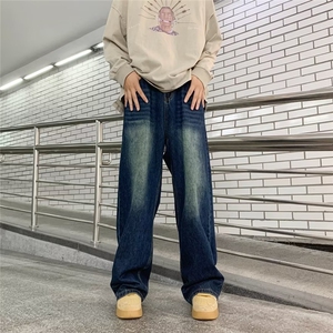 高街牛仔裤男韩版潮流痞子帅2024冬季新款ins宽松长裤RK1216-P43图片