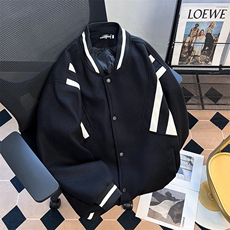 美式vintage拼接飞行员夹克外套高街潮牌棒球服宽松休闲W6043-P60，男装夹克，星座412-3