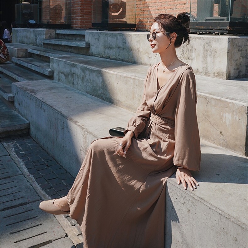 已出货2020春季新款连衣裙长裙225-F18,女装连衣裙,浙宝225