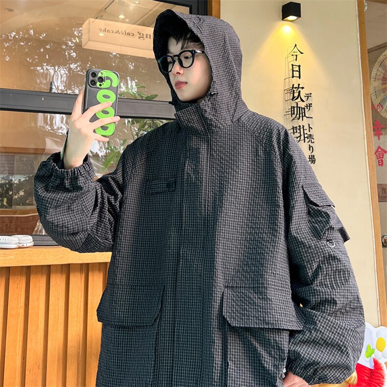 直播！2023秋冬男士冲锋衣外套情侣潮牌上衣JK196P105控168,男装夹克,电商B220