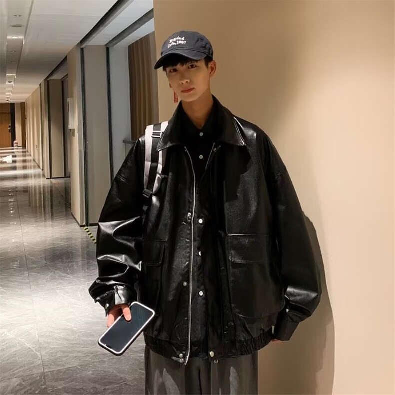 男秋季2023新款长袖皮衣夹克外套Q7703P75,男装夹克,星座1116-2