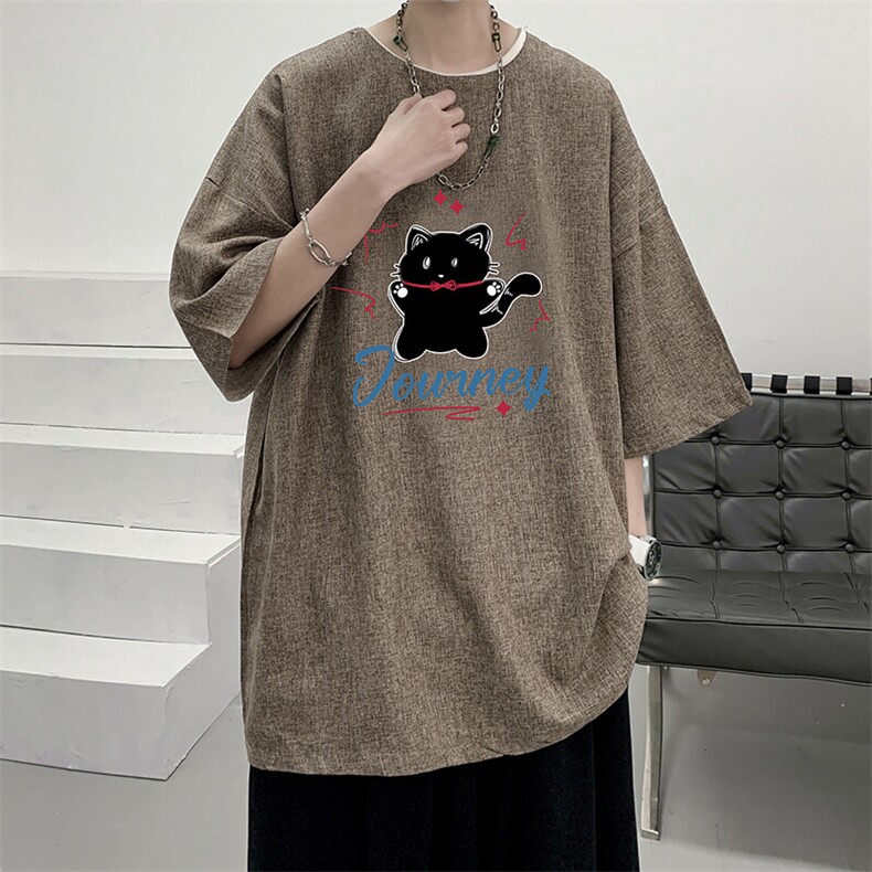 风复古亚麻短袖男棉麻t恤男半袖ZT71412-P35,男装T恤,电商A040