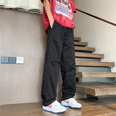春秋新款黑色休闲长裤子纯棉男士阔腿工装裤K8011特P48，男装休闲裤，电商D325