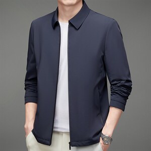 D-J7081男士2023年春季新款加棉翻领外套修身休闲夹克上衣P216图片