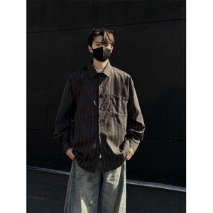 春秋痞帅外套男高街潮牌港风日系韩版潮流宽松衬衫上衣C80-P53图片