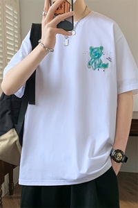夏季男短袖t恤 高品质多工艺发泡印大码T恤衫HF8382-P34图片