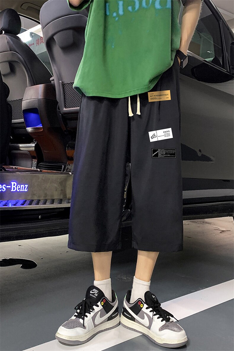 QK72118-P25冰丝七分裤男大码速干短裤男五分裤港风,男装休闲裤,电商A040