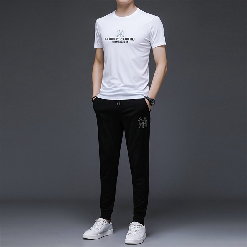 2023年夏款潮流休闲时尚男士运动短袖套装P135，男装休闲套装，电商D223-1