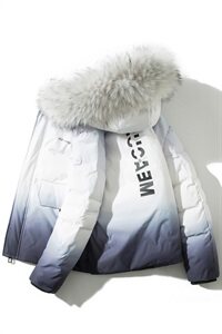 潮牌羽绒服男 2020冬季新款短款渐变色外套DS620T图片