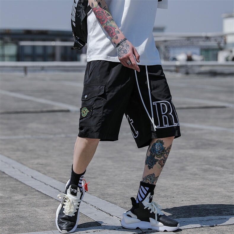 2021夏季新款潮牌宽松五分裤男士休闲运动裤A438-C3017-P40,男装休闲裤,电商A438