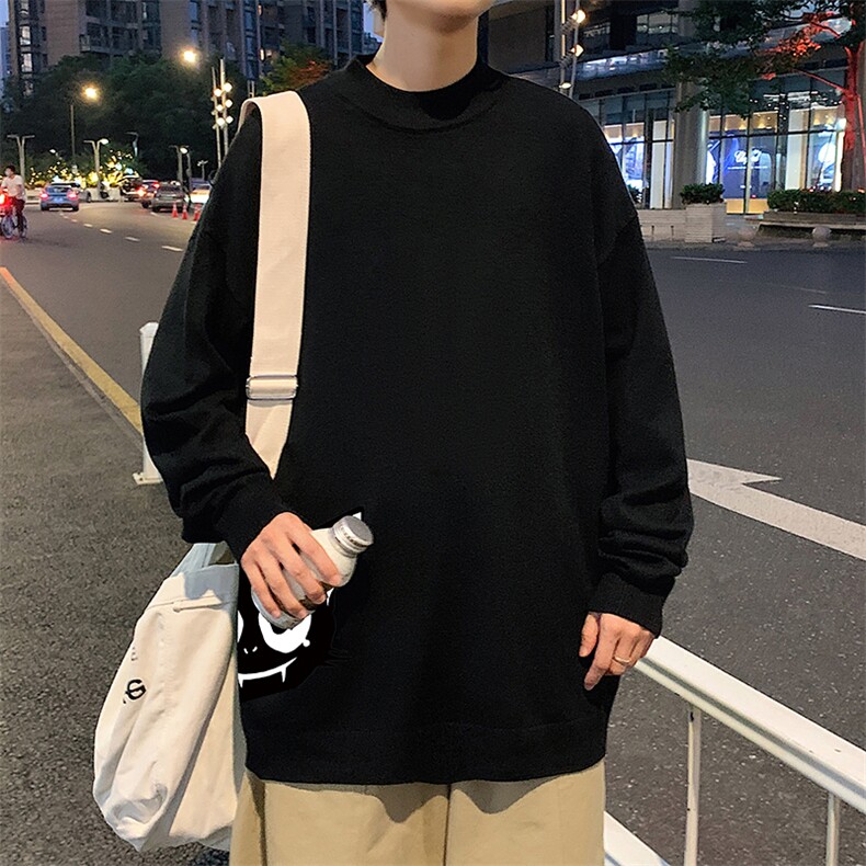 M18035-P45加绒款-P65半高领毛衣男士大码针织衫男毛线衣男,男装针织衫/毛衣,电商A040