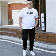 男加肥加大码圆领短袖T恤印花5032-1_T80(M-4XP405XL-9XLP45)，男装T恤，星座1516-1