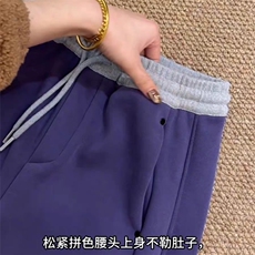 DD104P53美式复古紫色加绒裤子，男装卫衣，电商B323A