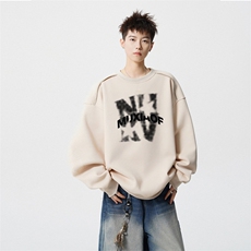 得物供货、重磅420克现货圆领卫衣宽松HD019-1-WY2774LL-P35，男装卫衣，电商019-1