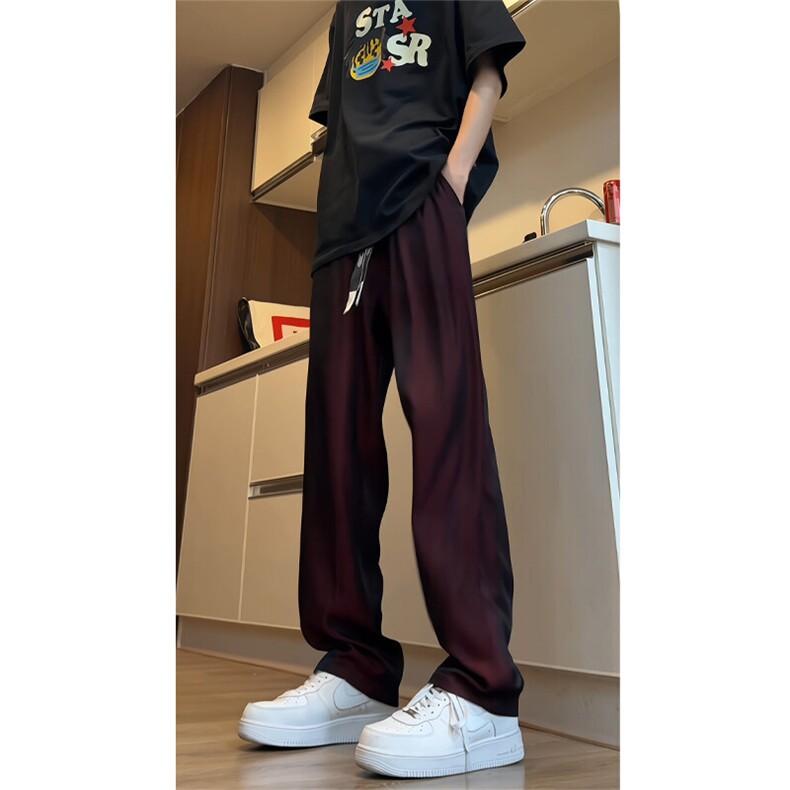 现货批价27YK86001冰丝速干裤子高级感垂感休闲阔腿裤子男夏,男装休闲裤,电商A086-1